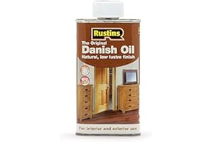 Rustins Danish Oil 250ml - Rich, Natural Glow - Enhances Wood Grain Beautifully, Professional-Grade Finish, Easy DIY Application