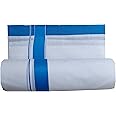 YETTALAN® Mens Thick Border Cotton Dhoti Pure White 4.00 Meters Double Vesti/Mundu