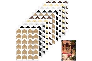 Giantree 240 Pcs Photo Corners for Scrapbooking, Self-Adhesive Photo Mounting Corners Picture Corner Sticker for Scrapbooks Album DIY Craft Supplies, 10 Sheets(Gold/Silver/Khaki/Black/Brown)