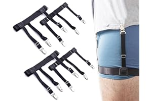 STAY GENT Jarretiere Porte Chemise Homme à Garder Chemise Rentrée, Porte Jarretelle Chemise Homme Support Chemise à Pinces Réglable Shirt Stays pour Mariag/Police/Militaire/Affaires