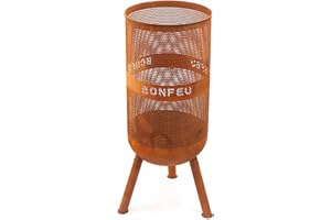 Brasero Exterieur - BonFeu BonVes - Braseros Barbecue avec Grill - Barbecues Plancha - Brasero pour Jardin (Rouille, Ø 34 cm)