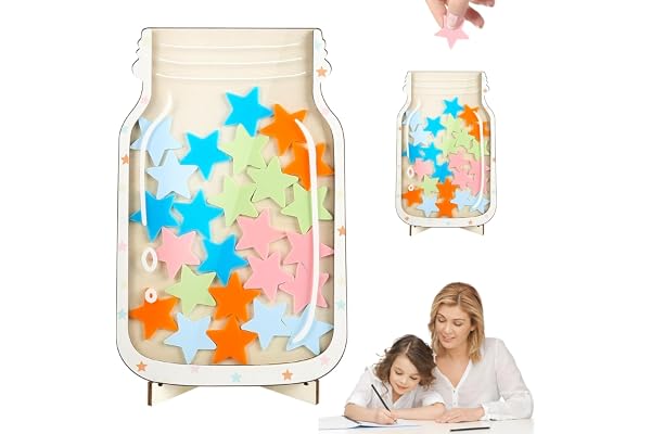 Bocal De Récompense Étoile Pour Enfant,Star Reward Jar,Système De Récompense Avec Étoiles Pour La Classe,Pots De Récompense De Bon Comportement Pour Garçons Et Filles