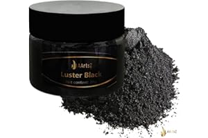 Peinture époxy couleur métallique, poudre AArtsZ Mica Powder, peinture résine époxy, pigments de couleur poudre pigmentée pour qualité cosmétique, brillance à lèvres de niveau (Luster Black (20g))