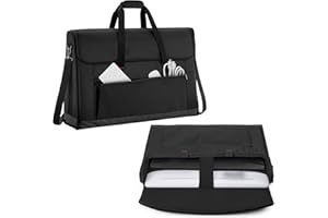 Trunab Monitor Carry Case 24-27 Inch Padded Travel Bag Hold Up to 2 LCD Screens/TVs, Not Compatible with iMac or All-in-One Computer, with Accessories Pocket, Shoulder Strap, Black - Patented Design