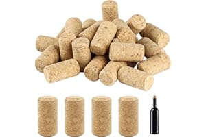 HUANGXINYU 35 Pcs Wine Corks, Natural Corks for Craft, Wooden Straight Cork Stoppers, Wine Bottle Corks, Soft Wood Corks Plugs, Wine Beer Stoppers for Wine Bottles Beer Bottles Liquor Bottles Corks DIY Crafts