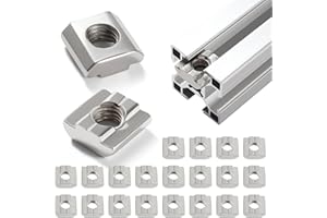 Lyeteung 20 Sztuk 30 Series M8 Nakrętka z Rowkiem T, Nakrętki Ślizgowe T, Nakrętka z Młotkowym T-Slot, do Szczeliny 8 mm 3030 3060 6060 Aluminiowy Profil Wytłaczany