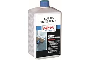 MEM Super Tiefgrund, Für saugende und nichtsaugende Untergründe, Innen und außen anwendbar, Einfache Anwendung, Lösemittelfrei, 1 l, Milchig-weiß