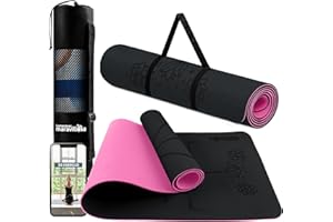 LA MENTE ES MARAVILLOSA - Tappetino con E-Book per Yoga, Pilates, Fitness o Altri Sport, Materassino Antiscivolo in TPE con Borsa a Tracolla, Tappeto da Allenamento 183 x 61 cm