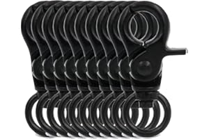 BIKICOCO 3/8'' Swivel Trigger Snap Hook Lobster Claw Clasp Spring Loaded Clip, O-Ring Ended, Black - Pack of 10