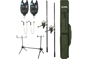 FISH-XPRO Karpset – förbättringsset – karpspöset svart – komplett karpfiskepaket inklusive bettdetektorer, swingers, stav, ry