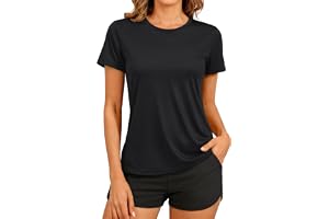 TACVASEN Women's T-Shirt Short Sleeve Outdoor Sport Shirt Quick Dry UV Protection UPF 50+ Tops Quick Dry Summer Running T Shi