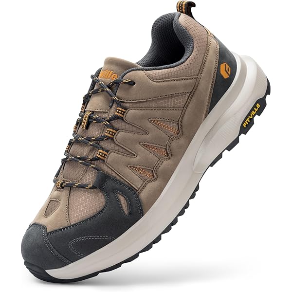 Fitville Extra Brede Casual Schoenen Heren Super Zacht Leer Sneaker Athletic Formele Klassieke Trainers Business Casual Sport Schoenen Eco-vriendelijke Ademend Wandelschoenen Bruin 45 EU Breed