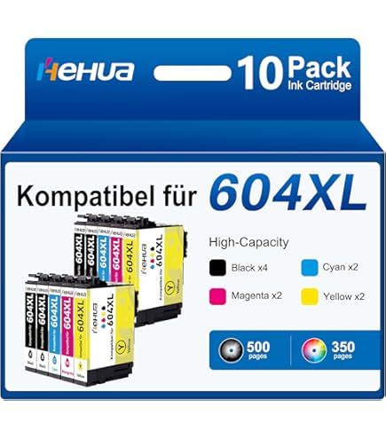 Pack de 4 Cartouches Compatibles Ananas 604XL 604 XL - 1 Noir 1 Cya