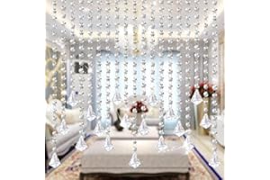 Starsglowing 5Pcs 1M Kristall Perlen Girland Octagon Bead Garland Anhänger Hochzeit House Office Dekoration Partei Dekor (Kristall Diamant)