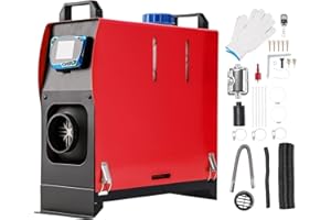 ShockFlo Standheizung Diesel, Diesel-Luft-Auto-Standheizung Dieselheizung Schnelles Aufheizen mit verbessertem LCD-Schalterdisplay (Leuchtend Rot, Lang)