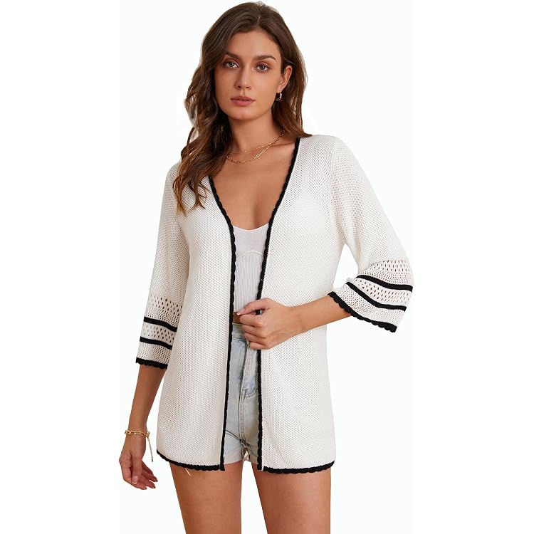 Cardigan Femme Col En V Avec Ceinture - Léger Et Ouvert, Style Décontracté Chic