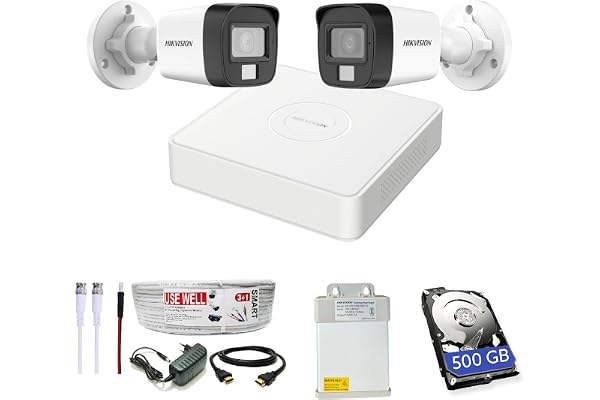 HIKVISION HD 4 DVR, 2 MP 2 + - + + +500 GB HDD+4 Ch SMPS, USEWELL +BNC/DC ,