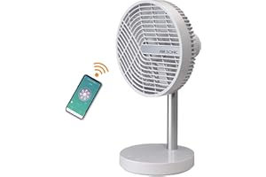 BIMAR VD200 Ventilatore da tavolo 20 cm, Ventilatore Smart con batteria ricaricabile, Ventilatore Wifi con App iOS e Android, Ventilatore wireless, controllo vocale