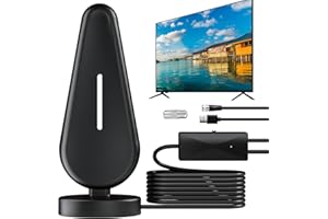 GEZIMETIE Antenne TV Intérieure Puissante - Optimisée pour 720p, 1080p, 4k - Réception Exceptionnelle des Chaînes TNT en Intérieur pour Une Expérience TV Impeccable