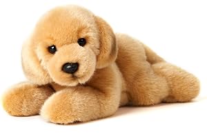 Uni-Toys - Golden Retriever valp, liggande – 24 cm (längd) – plyschhund, husdjur – plyschdjur, gosedjur