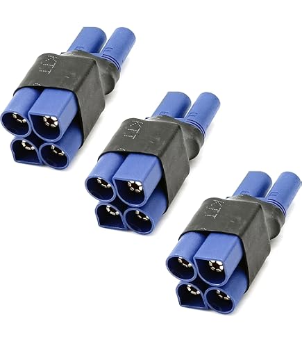 2 Stück EC5 Serial Adapterkabel - 1-Buchse Auf 2-Männlich, 10 Cm, 12 AWG Für LiPo-Akkus