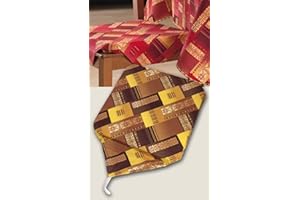 Confezioni Giuliana 6 COPRISEDIA con Aletta PACHWORK POUFF Quadrato Sedia Cucina Moderno (Marrone)