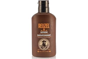 Reuzel Refresh No Rinse Beard Wash - No Shower Necessary, Rinse-Free Men’s Beard Shampoo - A Hydrating, Beard Strengthening Cleanse On the Go - Cool, Light Citrus-Mint Scent, Vegan Formula - 6.76 oz