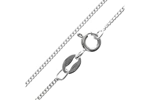 SilverAmber Jewellery feine 925 Silber Italienische panzerkette mit diamantschliff - 1.1 mm - Damen Halskette silber in 36-62 cm GCH009