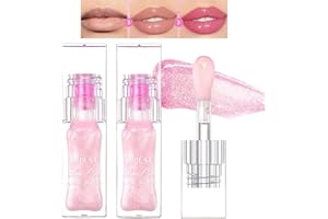 Mrettick 2PCS Magic Color Changing Lip Oil, Warm Change Moisturizing Lip Gloss Lip Oil Hydrating Lip Oil, Upgraded Long Lasting Nourishing Magic Big Brush Color Changing Lip Oil (#1)