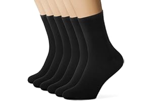EIISSION Calcetines de Deporte Running para Hombre y Mujer - 6 Pares Termicos en Negro y Blanco - Algodón Transpirable Suave y Cómodo para Trabajo 35-38