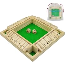LOGOPLAY 6 Out - Gioco Di Dadi In Legno Di Samena, 2-6 Giocatori, Scatola Gioco 8x8x10 Cm, Senza Plastica