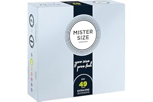 MISTER SIZE Préservatifs vraiment délicats 49 mm en paquet de 36 / extra fins, extra humides/en latex de caoutchouc 100% naturel dans votre taille S/sensation naturelle en paquet de 36