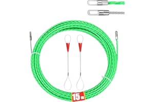 SOBEAU Sonda Passacavi,30m sonda passacavi professionale,4.5mm Sonda Elettricista con 2 Molla di Guida,Molla Elettricista,Estrattore Cavi Per Cavi Elettricista (verde 15M)