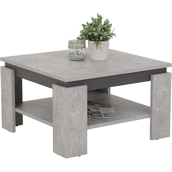 The Living Store Table basse Blanc 100x100x35 cm Bois d’ingénierie