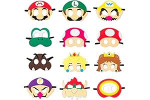 Sdjuifsd 12 Pezzi Maschere Mari, Maschera Mari Compleanno, Animali Bambini, Maschera Feltro, Maschere Cosplay, Articoli per Feste, Compleanno di Ragazzi e Ragazze, Mascherata, Festa di Gioco di Ruolo