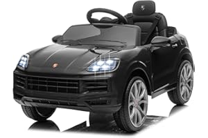 LALAHO Kinder Elektroauto 12V Kinderauto Elektrisch 2,4G-Fernbedienung, Elektrofahrzeuge 2-türig mit MP3, Musik, Hupe, LED-Leuchten (schwarz)
