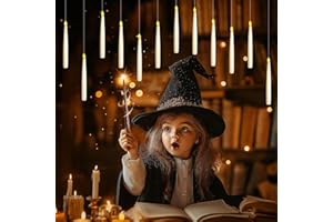 BrightArk Candele LED Sospese con Telecomando, Candele LED Galleggianti con Magiche Telecomando Senza Fiamma Candele LED Sospese per Halloween Natale Decorazioni (12 pezzi)