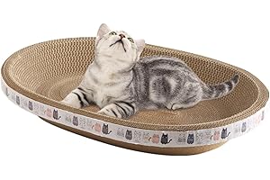 JINGAN Oval Cat Scratcher Cardboard Bowl Nest | Cat Scratching Board | Cat Scratcher Lounge Box | Oval Corrugated Scratch Pad | Cat Scratching Pads For Grinding Claw High Density Cat Scratching Board