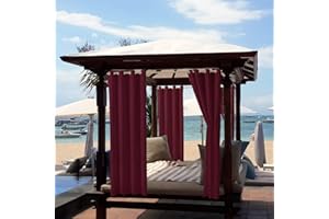 ele ELEOPTION Tenda per Esterni, Impermeabile, Protezione dai Raggi UV, con Occhielli, Oscurante, per Giardino, Cortile, Balcone, Vino Rosso, 1 Pezzo / 132 X 240cm