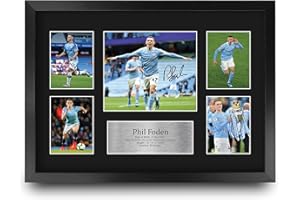 HWC Trading FR A3 Phil Foden Manchester City Gifts Printed Signed Autograph Picture for Football Fans and Supporters - A3 Framed