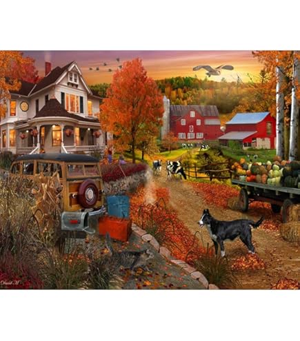 Vermont Christmas Company Puzzle Country Farm in The Fall, 1000 Teile, vollständig ineinandergreifende und zufällig geformte Teile