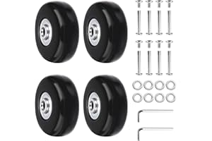 Forhandy Rolki zapasowe do walizki, 4 sztuki, 50 x 18 mm, kółka zapasowe, gumowe kółka zapasowe z osiami, zestaw naprawczy do walizek, wózków, kółek