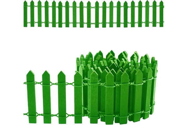 Clôture de Jardin Miniature Clôture en Bois, Flexible, Décoration Mini Barrière 100 X 5 Cm (vert)