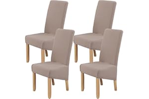 LIVEGO Large Size Dining Chair Covers Set of 4,Dining Room Chair Slipcovers,Stretch Removable Washable Large High Back Parsons Chair Covers for Dining Room,Hotel,Kitchen,Banquet,Home(Camel,Pack of 4)