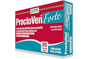 CRASMED PHARMA Proctoven Forte Emorroidi [ 20 Compresse ] - Integratore Plesso Emorroidario, Diosmina, Bromelina, Rimedi Naturali SENZA CREMA