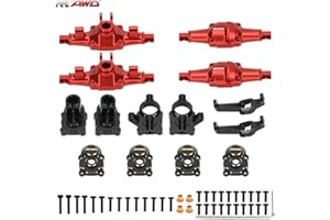 RCAWD RCWAD Full Brass Anteriore Posteriore FMS Fcx24 Portal Housing,Alloggiamento Asse,C Hub Carrier per FMS Fcx24 1/24 Crawlers Aggiorna Parti (rosso + nero)