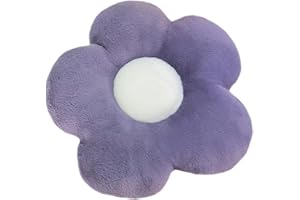 Embhlitfe Cojín De Felpa De Flores Almohada De Flores con Forma De Flor De Margarita Almohada De Felpa De Flores Lindas Almohada De Asiento De Tatami para Coche Casa Dormitorio Sofá Silla (Morado)