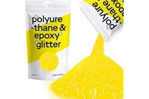 HEMWAY Purpurina para resina cristales metálicos fluorescentes de color amarillo para manualidades con epoxi copos ultrafinos vasos de cera derretida 100 g/3,5 oz
