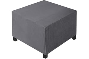 AQIGR Hockerbezug Quadratisch 40x40 60x60 55x55 80x80 45x45 35x35 100x100 Elastischer Ottomane Schonbezug Abdeckung Überzug Hocker Protector Waschbar Hockerabdeckung(Grau,L 60x W 60xH 45cm)