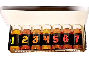 JOHNNY HEXBURGJONNY HEXBURGJOHNNY HEXBERGJONNY HEXBERG Johnny Hexburg-Pack of 7 Hot Sauce Gift Set-Master Hot Sauce Challenge Gift Set-Chilli Gifts for Women-Extra Hot Habanero, Ghost Pepper,Scorpion,Douglah,Gunslinger Flavors Included